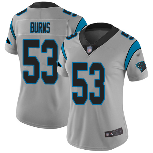 Carolina Panthers Limited Silver Women Brian Burns Jersey NFL Football #53 Inverted Legend->carolina panthers->NFL Jersey